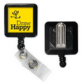 Square Badge Reel w/ Bulldog Clip